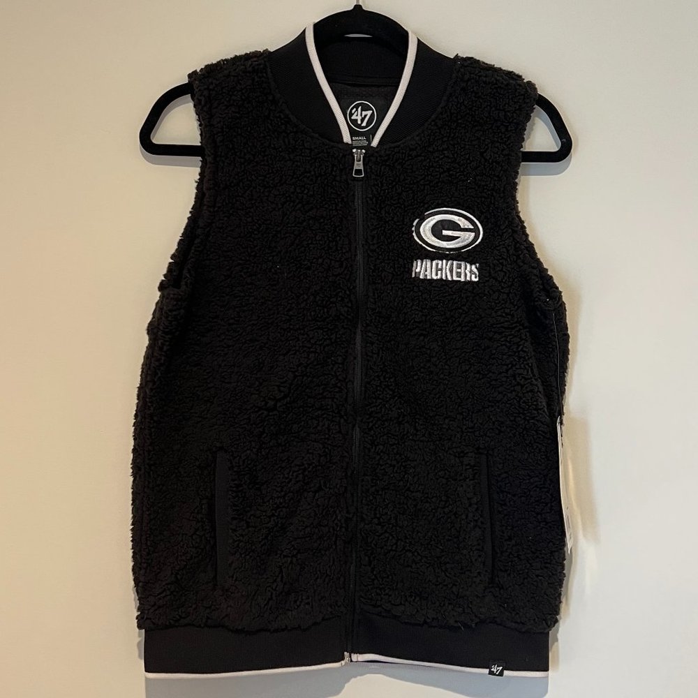 NWT 47' Brand NFL Women's Green Bay Packers Sherpa Vest - Size Small